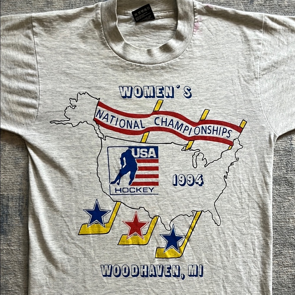 Fruit of the Loom Women's USA Hockey Tee - Gray